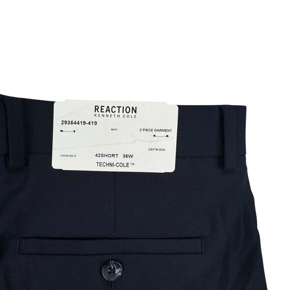Kenneth Cole Mens Techni-Cole Ready Flex Slim Fit Suit Pants Navy 35x32 - Picture 4 of 4